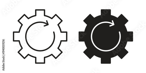 Recovery gear icon. set of web icons on white background