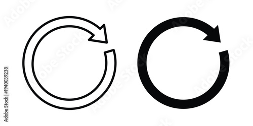 Refresh icon. set of web icons on white background