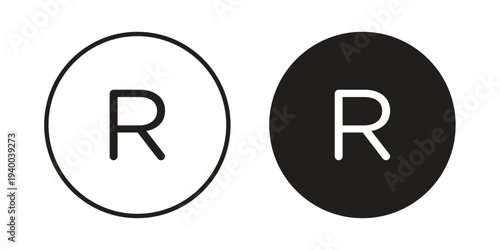 Registered trademark icon. set of web icons on white background