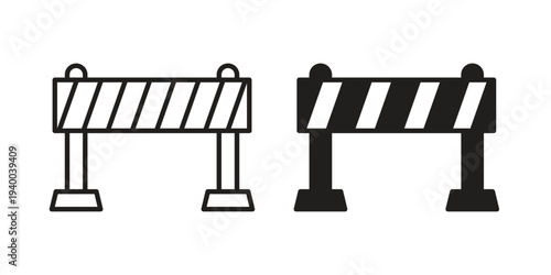 Roadblock icon. set of web icons on white background