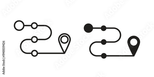 Roadmap icon. set of web icons on white background