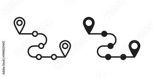 Roadmap icon. set of web icons on white background