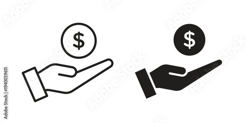 Saving icon. set of web icons on white background