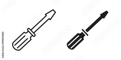 Screwdriver icon. set of web icons on white background