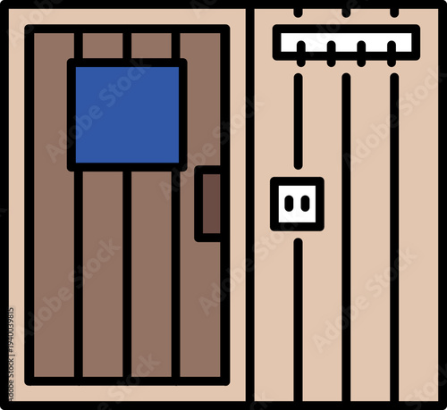 Sauna room icon with outline
