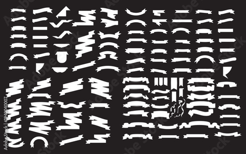 White colour ribons set | Collection of ribons for trademark, tittle, banner, web, nameplate