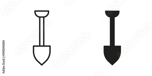 Shovel icon. set of web icons on white background