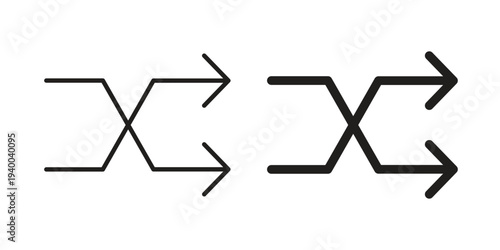 Shuffle arrow icon. set of web icons on white background