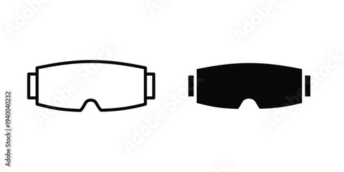 Ski goggles icon. set of web icons on white background