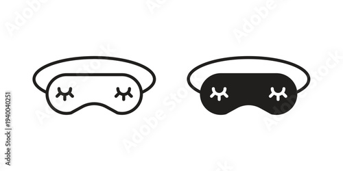 Sleeping mask icon. set of web icons on white background