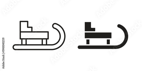 Sled icon. set of web icons on white background