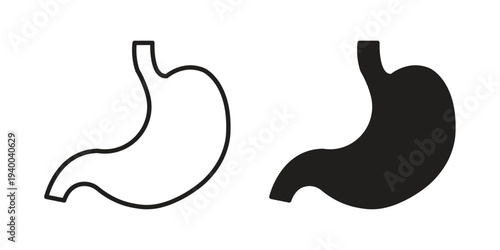 Stomach icon. set of web icons on white background