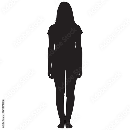 Silhouette of woman standing alone in confident pose