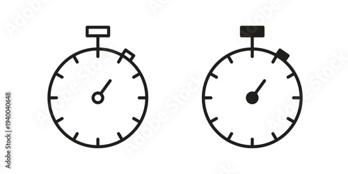 Stop watch icon. set of web icons on white background