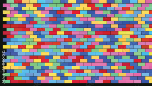 Stained glass-inspired mosaic art featuring vibrant, multicolored tiles in a geometric tessellation pattern, abstract design