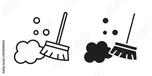 Sweeping icon. set of web icons on white background