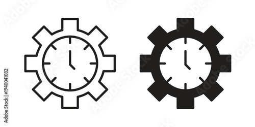 Time management icon. set of web icons on white background