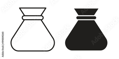 Trash bag icon. set of web icons on white background