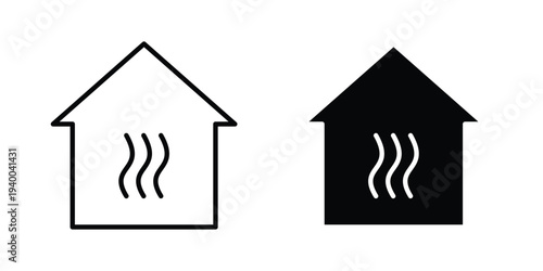 Underfloor heating icon. set of web icons on white background