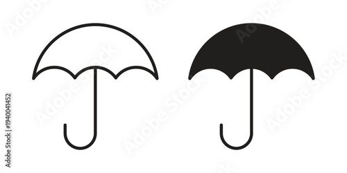 Umbrella icon. set of web icons on white background