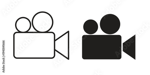 Video camera icon. set of web icons on white background