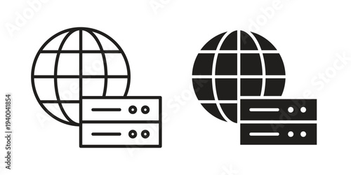 Web server icon. set of web icons on white background