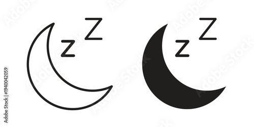Zzz icon. set of web icons on white background