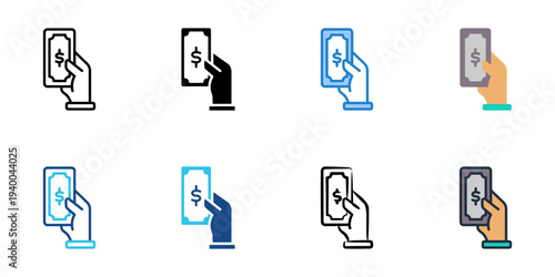 Premium Payment icons set multiple style collection. Editable stroke 
