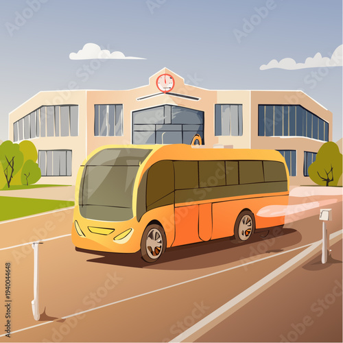 Modern white and orange passenger bus for tours and travel.