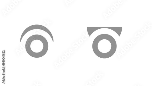 Minimal Abstract Eye Logo Icons With Circular Ring and Curved Arch Branding Elements 