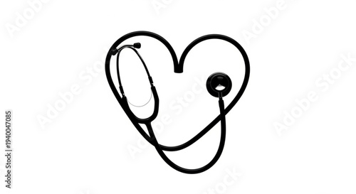 A stethoscope forming a heart shape symbolizing medical care and love from a healthcare professional's perspective