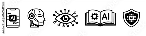 AI icons showcasing technology and innovation for digital solutions