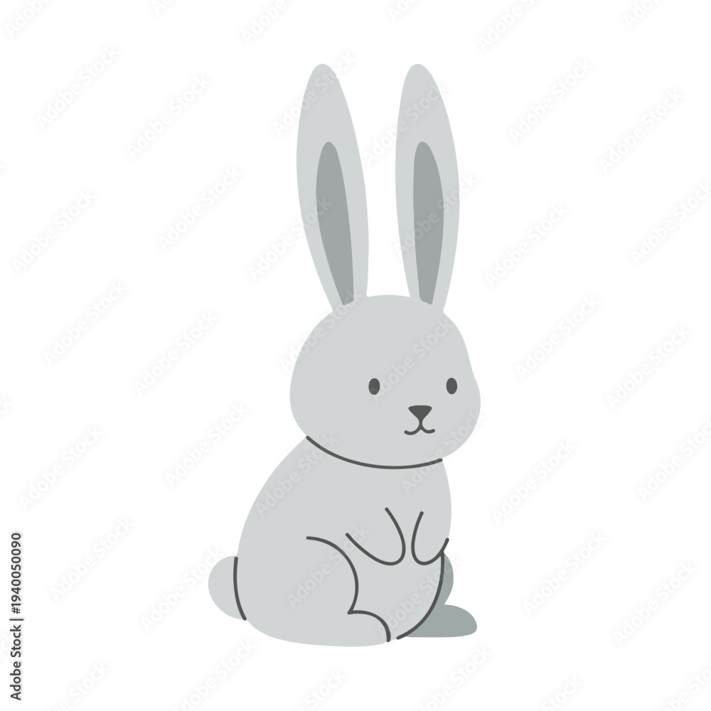 Obraz premium A sitting Easter bunny with long ears