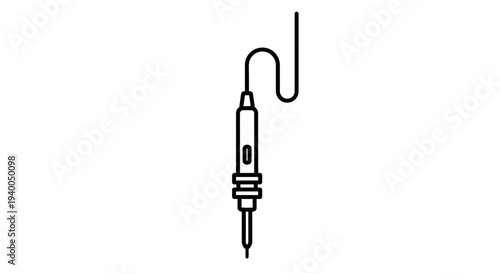 Soldering Iron Tool Icon, Electronic Component Repair, Technical Equipment Line Art