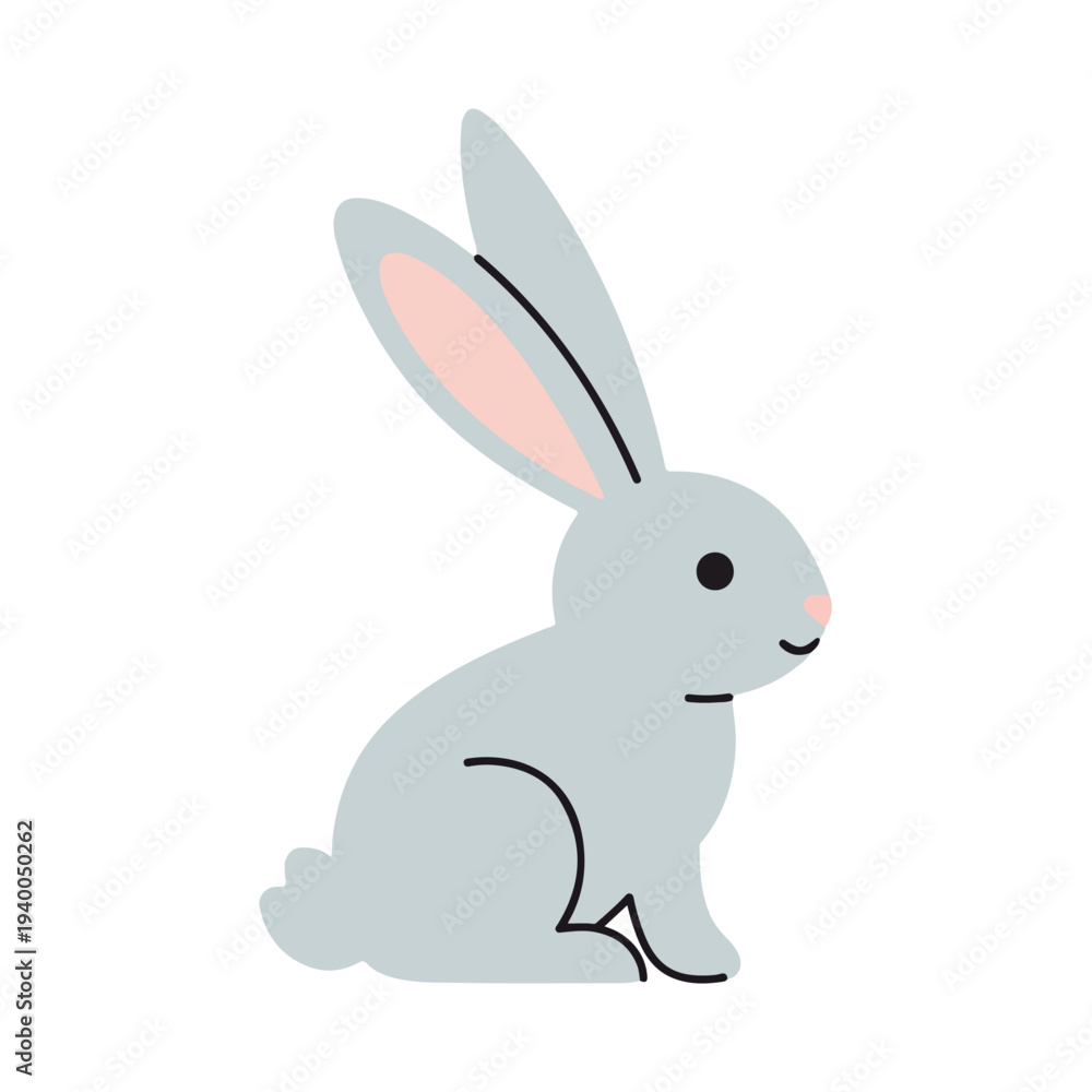 Obraz premium A sitting Easter bunny with long ears