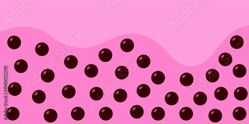 Delicious drink. Bubble tea. Boba Milk Tea background, Cute design. Pearl milk tea background