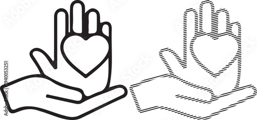 Hand Holding Heart Symbolizing Love and Care, Isolated on White Background