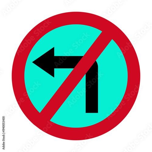 Free Download no left turn sign image - GFXLoad