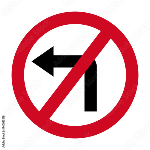 no left turn sign image