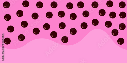 Delicious drink. Bubble tea. Boba Milk Tea background, Cute design. Pearl milk tea background