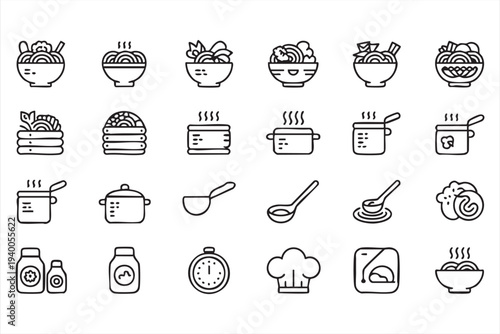 Minimal Food And Cooking Icon Collection For Restaurant Menu And Recipe Apps