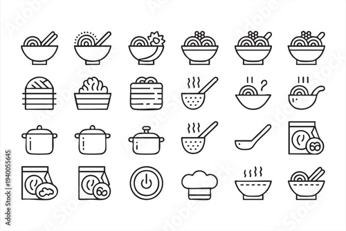 Kitchenware And Cookware Icon Set For Culinary Websites And Recipe Design