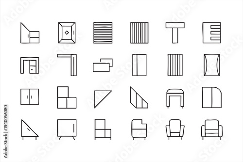 Architectural Floor Plan Symbols For Real Estate And Construction Graphics