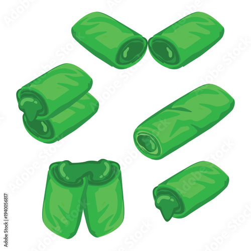 Set Of Risol Matcha Vector Illustration