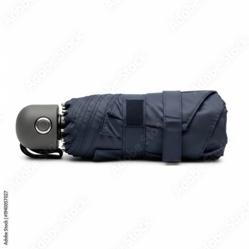 Navy blue compact automatic umbrella closed