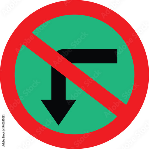 no left turn sign image