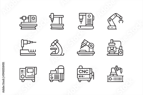 Automation Technology And Manufacturing Machinery Icon Pack
