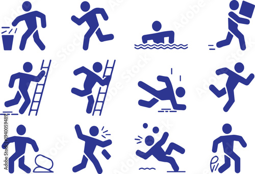 Colorful icons set flat design vector illustration