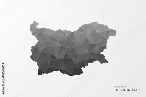 Bulgaria Map - Black Polygon Style Vector Illustration with Low Poly Geometric Design, Clean Silhouette Isolated on White Background.