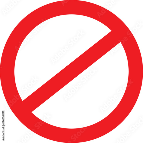 Prohibition Icon Red Circle Symbol